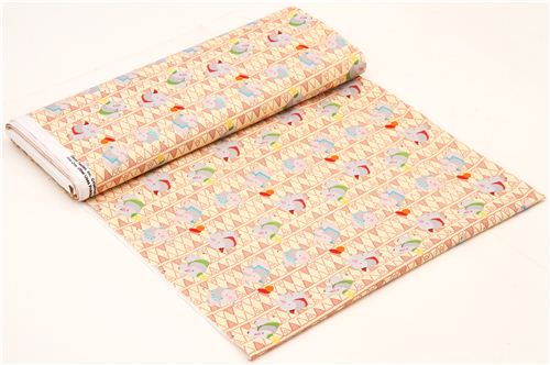 beigecircus elephant animal fabric USA Circus Day Elephants 4