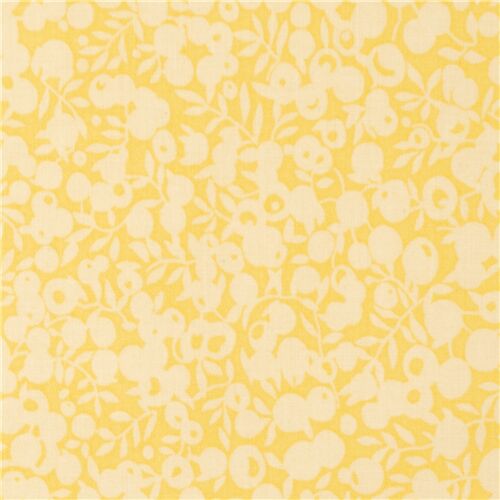 berry and twig fabric in pale yellow by Liberty Fabrics Fabric