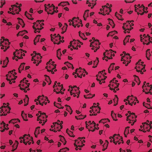 beerenfarbener Wiesenblumen Stoff von Robert Kaufman USA 2