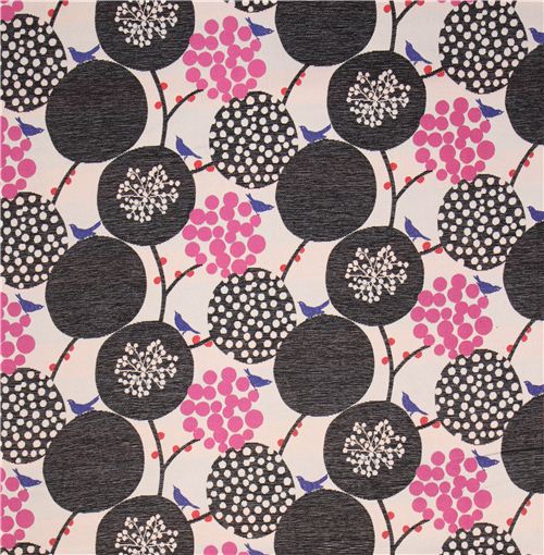 big berry Jacquard echino fabric black from Japan 2