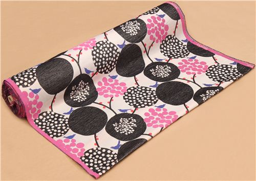 big berry Jacquard echino fabric black from Japan 4