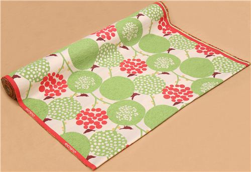 big berry Jacquard echino fabric green from Japan 4
