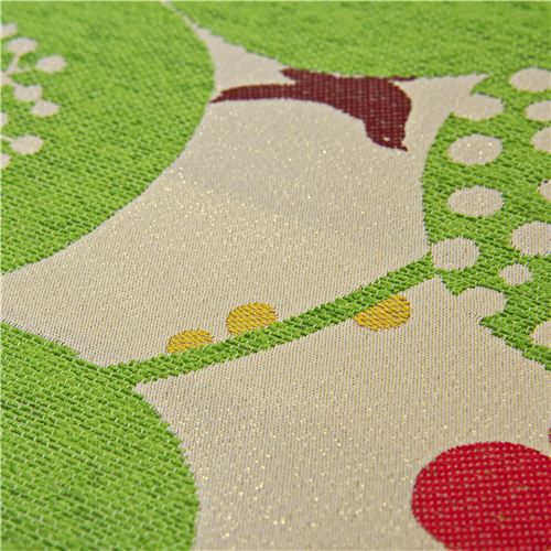 big berry Jacquard echino fabric green from Japan 6