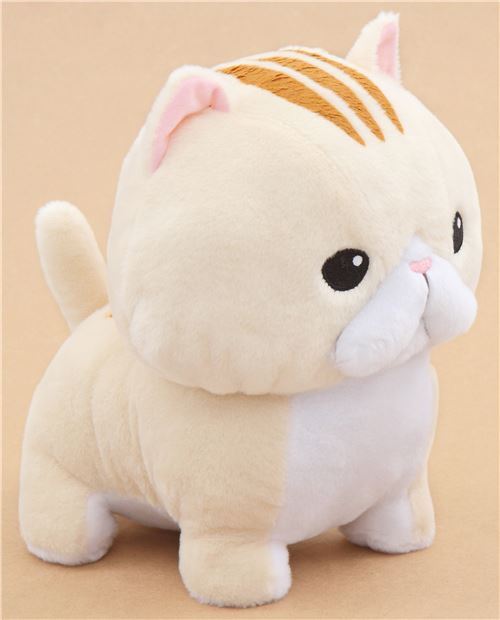 big cream cat with brown stripes Noseteru Munchkin plush toy Japan