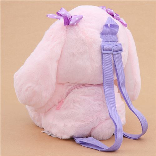big pink bunny rabbit Poteusa Loppy backpack plush from Japan - modeS4u