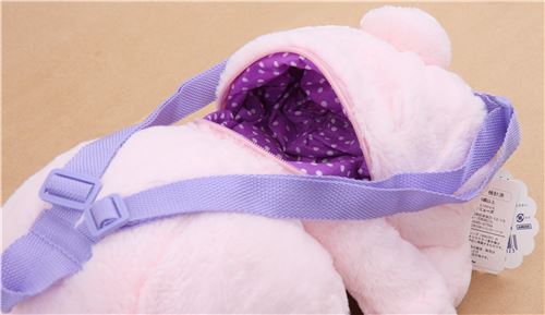 big pink bunny rabbit Poteusa Loppy backpack plush from Japan - modeS4u