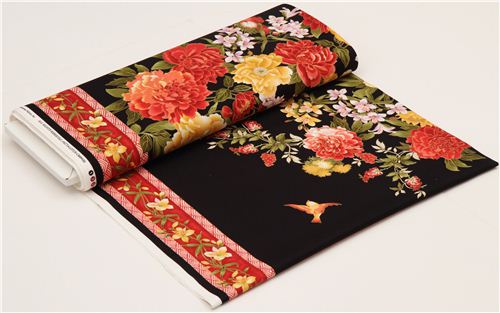 bird and flowers panel fabric by Timeless Treasures 4