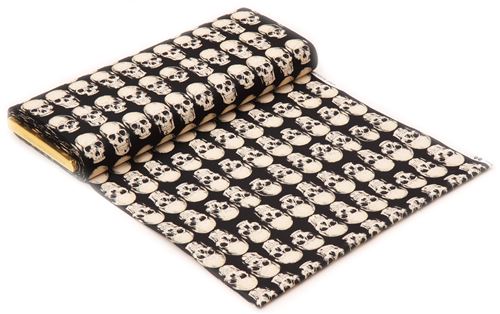 black Alexander Henry fabric beige skulls 3