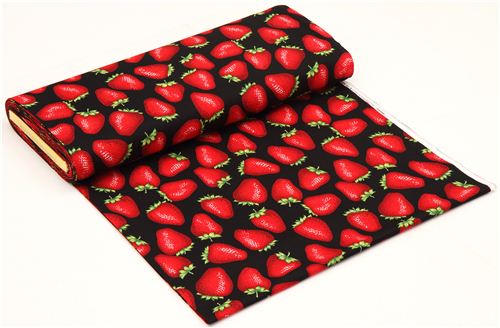 black Alexander Henry fruit strawberry fabric 3