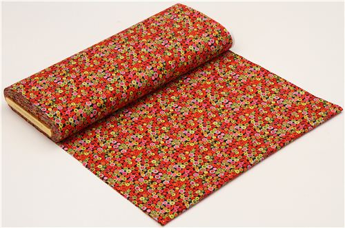 black Alexander Henry funny dots fabric red-green 3