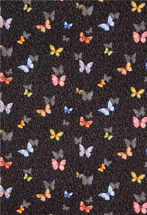 black Butterfly Garden twig fabric by Michael Miller USA 4
