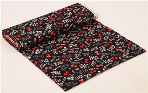 black Hello Kitty ribbon logo canvas fabric by Sanrio  4