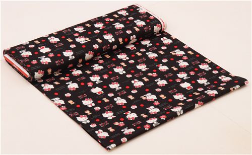 black Hello Kitty teddy bear dot oxford fabric  4