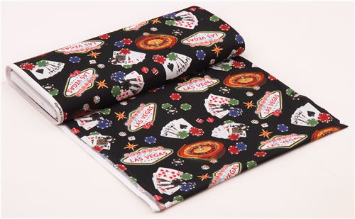black Las Vegas card game Casino fabric by Elizabeth's Studio from the USA 3