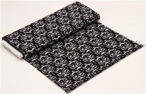 black Michael Miller Halloween fabric with chandelier 3
