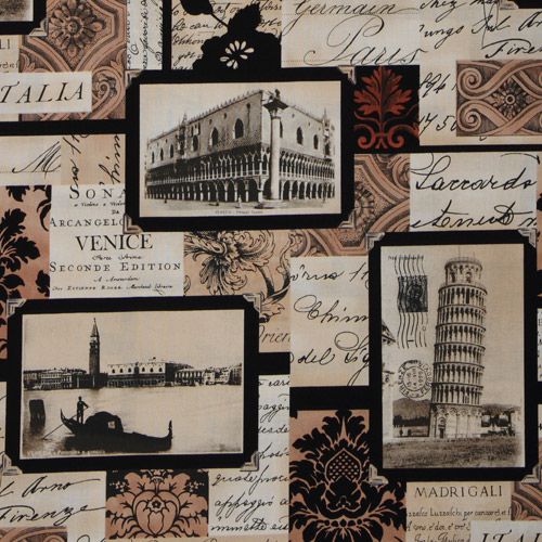 schwarzer Michael Miller Venedig Stoff Venice 1