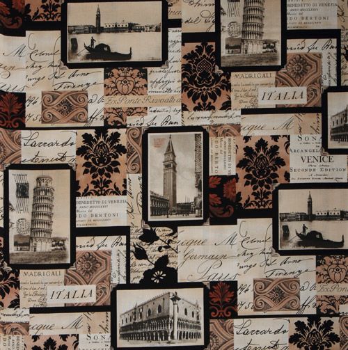 black Michael Miller Venice fabric 2