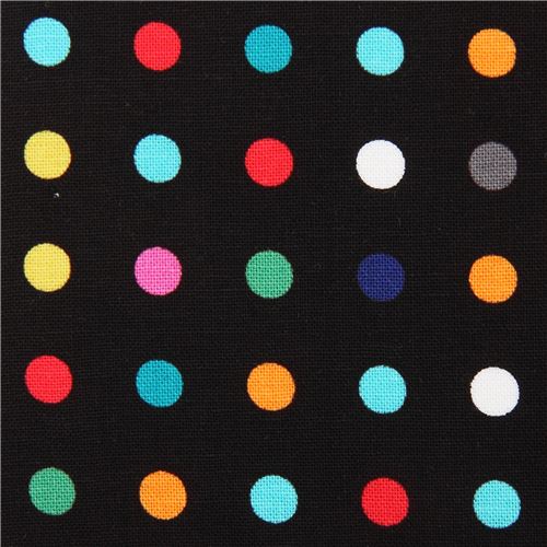 black Michael Miller fabric colorful colorful dot Make a Point 2
