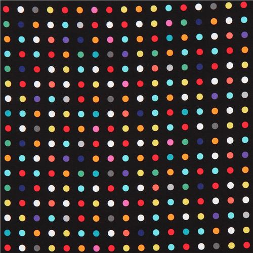 black Michael Miller fabric colorful colorful dot Make a Point 3