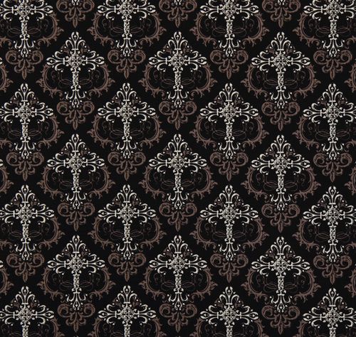 black Michael Miller fabric crosses Crosswise 2