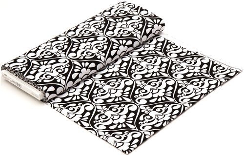 black Michael Miller ornament fabric Divine Damask 3