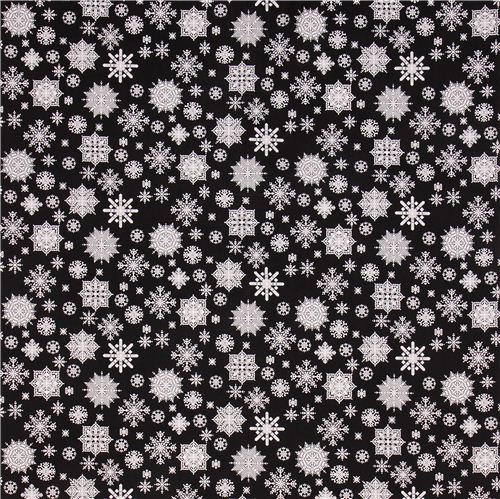 black Norwegian snow Christmas fabric Winter Essentials II - Christmas ...