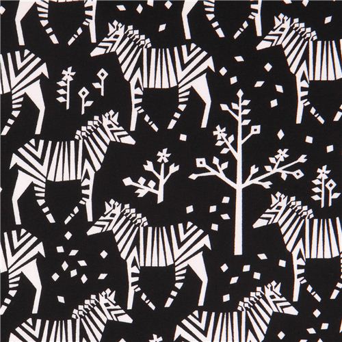 black Origami zebra fabric par Michael Miller USA 1