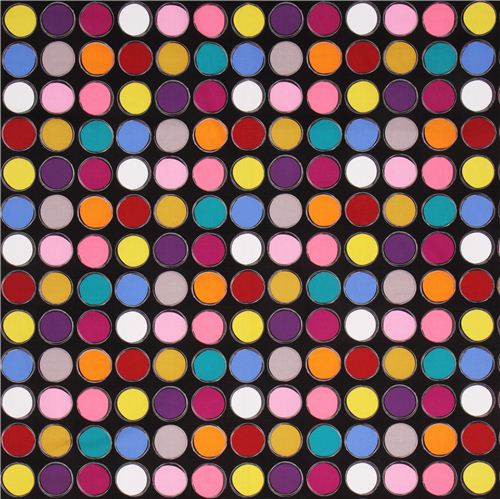 black Paint Lids circle dot fabric Michael Miller 2