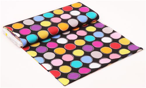 black Paint Lids circle dot fabric Michael Miller 3