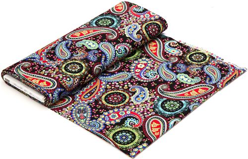 black Paisley & flower Timeless Treasures fabric 3