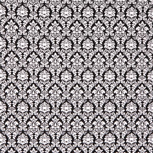 black Petite Dandy Damask ornament fabric Michael Miller Petite Paris 2