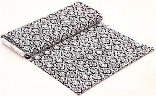 black Petite Dandy Damask ornament fabric Michael Miller Petite Paris 3