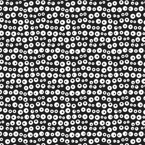 black Riley Blake fabric white eye glow in the dark Ghouls and Goodies 1