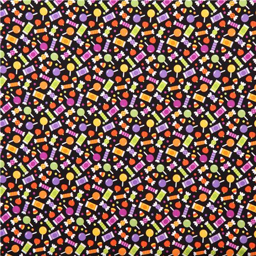 black Riley Blake sweets fabric Halloween Parade 2