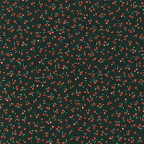 black Robert Kaufman mini red cherry fabric Sevenberry Petite Classiques 2