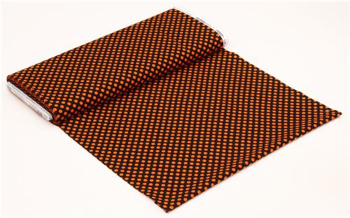 black Robert Kaufman orange dot fabric Spot On - modeS4u