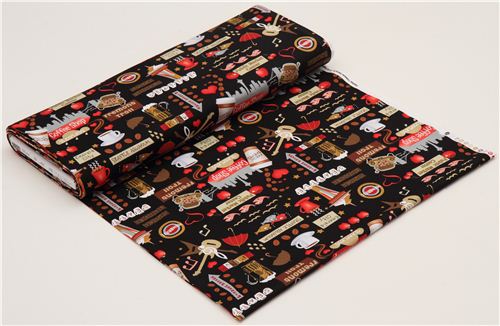black Seattle landmark fabric by Timeless Treasures 3
