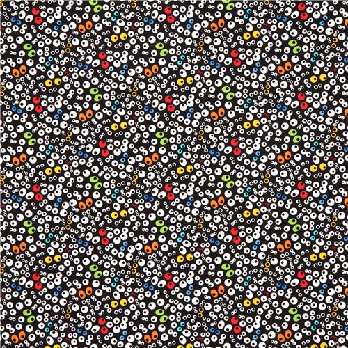 black Timeless Treasures eyes fabric 2