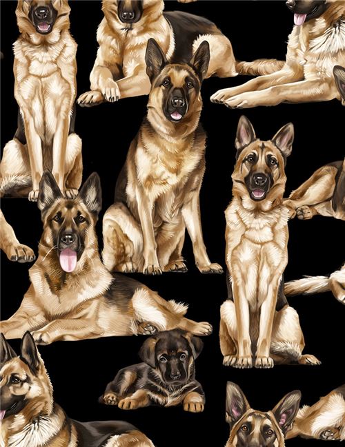 Black Timeless Treasures Fabric With German Shepherds Modes4u Black Timeless Treasures Fabric With
