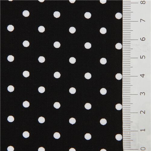 1 Yd Cotton Fabric White Mini Dots On Black 