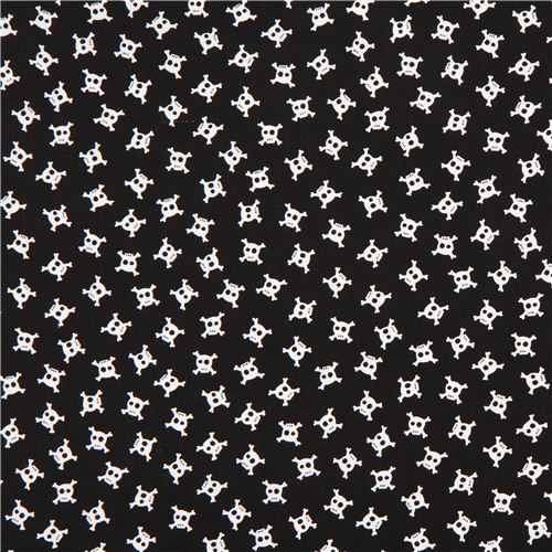 black Timeless Treasures mini skull fabric 2