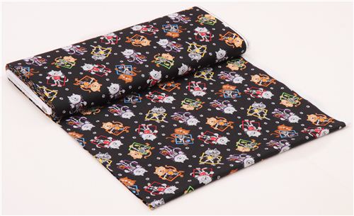 black X-ray cat fabric by Timeless Treasures 3