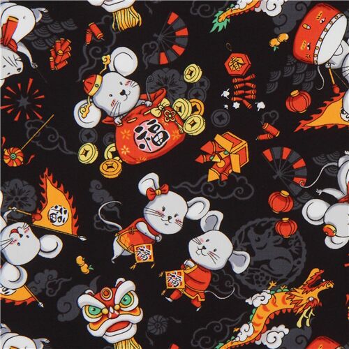 black Year of the Rat fabric by TransPacific Textiles modeS4u