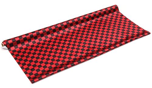black and red square checkered polyester satin fabric by Kokka Japan 3