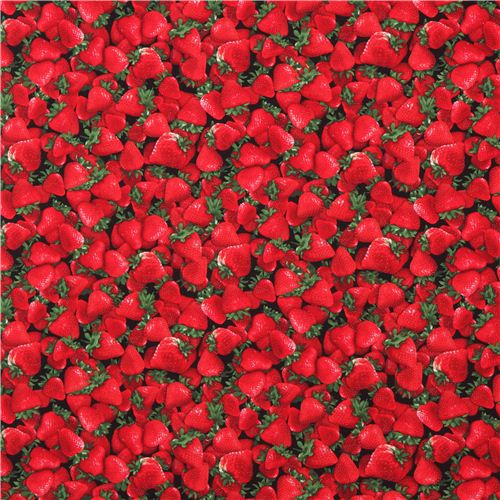 red strawberry fabric by Timeless Treasures Fabric by Timeless Treasures -  modeS4u