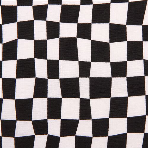 black and white fabric for boys with checkered flag by Robert Kaufman 1