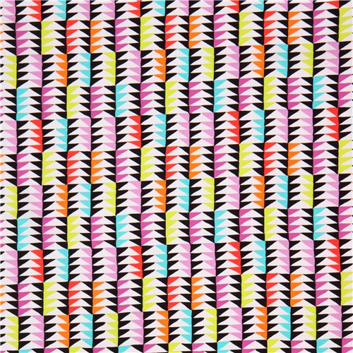 black and white triangle pattern fabric by Michael  Miller USA 4