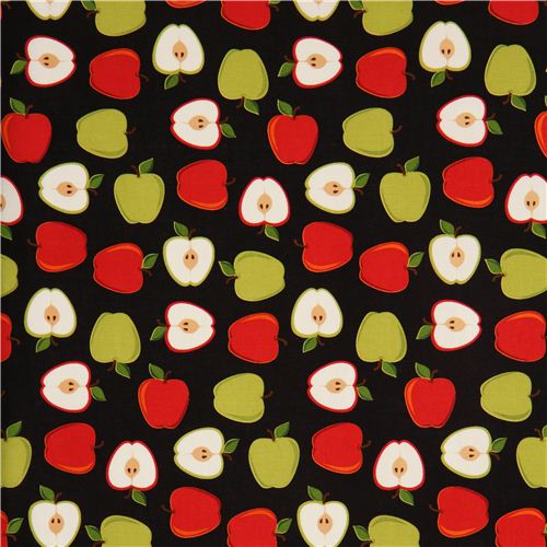 black apple fruit fabric par Robert Kaufman from the USA 2