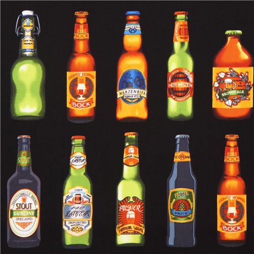 black beer drink fabric Cheers Robert Kaufman modeS4u