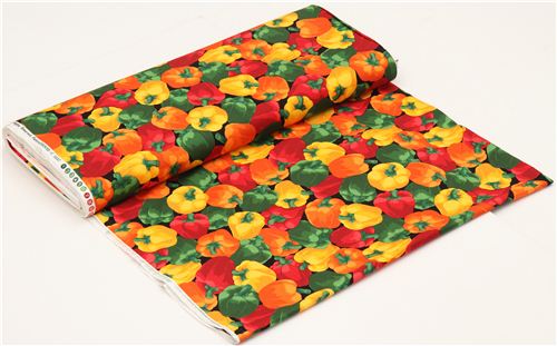black bell pepper vegetable fabric Timeless Treasures USA 3